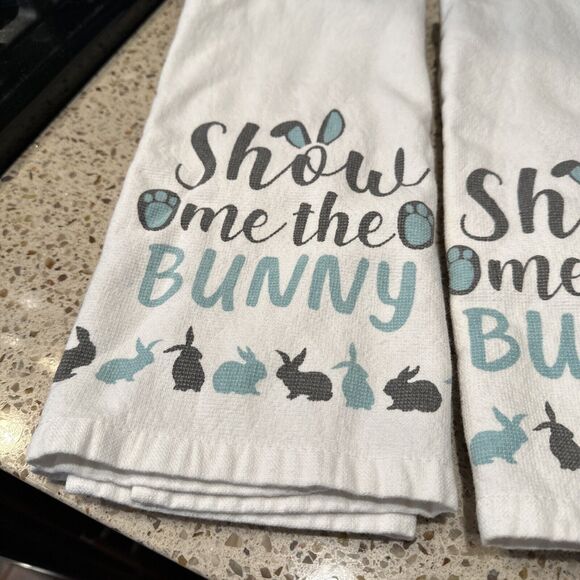 Bunny Rabbit Easter Hand Towels Kitchen Bathroom Spring Casaba - Picture 3 of 11